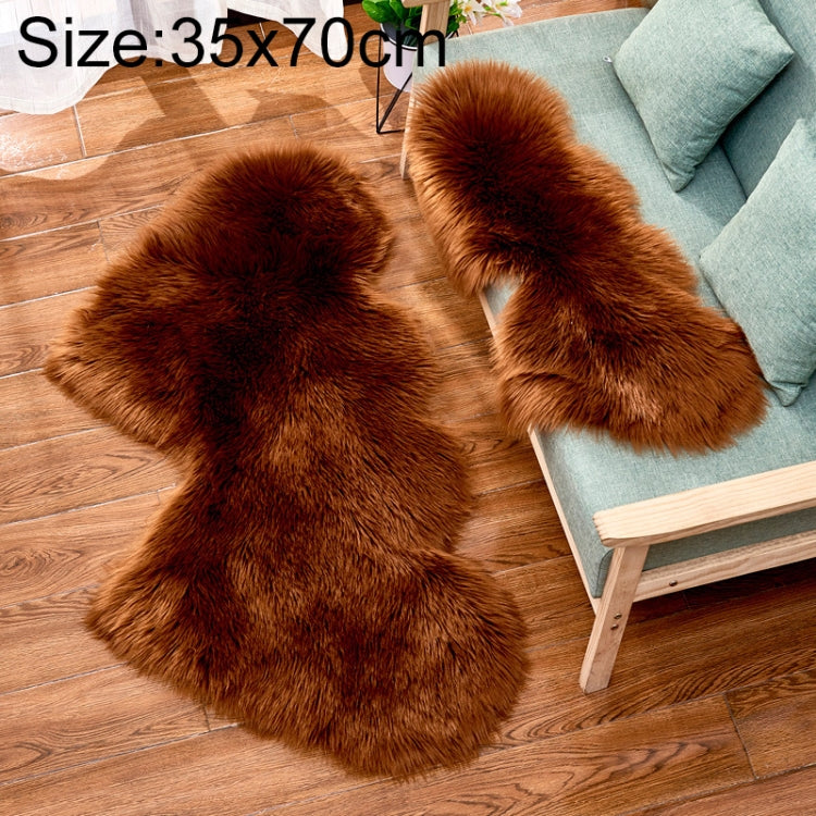 Thảm sofa lông cừu giả hình trái tim đôi sáng tạo, thảm đệm phòng ngủ phòng khách lông mềm, 35x70 cm, 60x120cm