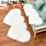 Thảm sofa lông cừu giả hình trái tim đôi sáng tạo, thảm đệm phòng ngủ phòng khách lông mềm, 35x70 cm, 60x120cm