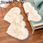Thảm sofa lông cừu giả hình trái tim đôi sáng tạo, thảm đệm phòng ngủ phòng khách lông mềm, 35x70 cm, 60x120cm