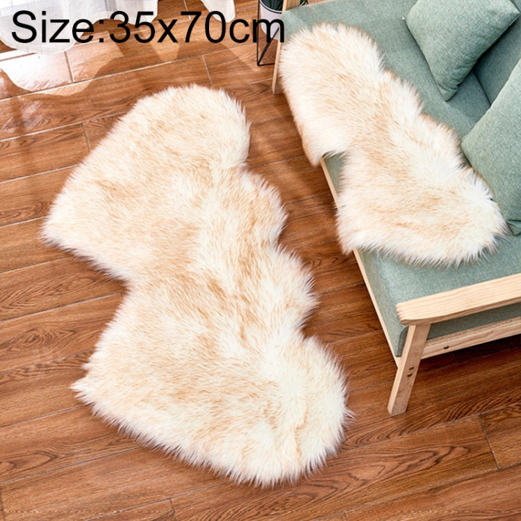 Thảm sofa lông cừu giả hình trái tim đôi sáng tạo, thảm đệm phòng ngủ phòng khách lông mềm, 35x70 cm, 60x120cm