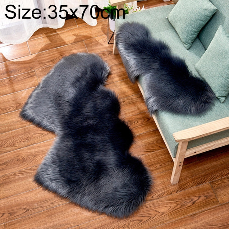 Thảm sofa lông cừu giả hình trái tim đôi sáng tạo, thảm đệm phòng ngủ phòng khách lông mềm, 35x70 cm, 60x120cm