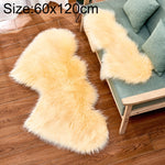 Thảm sofa lông cừu giả hình trái tim đôi sáng tạo, thảm đệm phòng ngủ phòng khách lông mềm, 35x70 cm, 60x120cm