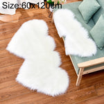 Thảm sofa lông cừu giả hình trái tim đôi sáng tạo, thảm đệm phòng ngủ phòng khách lông mềm, 35x70 cm, 60x120cm