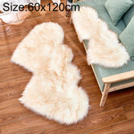 Thảm sofa lông cừu giả hình trái tim đôi sáng tạo, thảm đệm phòng ngủ phòng khách lông mềm, 35x70 cm, 60x120cm