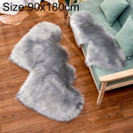 Thảm sofa lông cừu giả hình trái tim đôi sáng tạo, thảm đệm phòng ngủ phòng khách lông mềm, 90x180cm