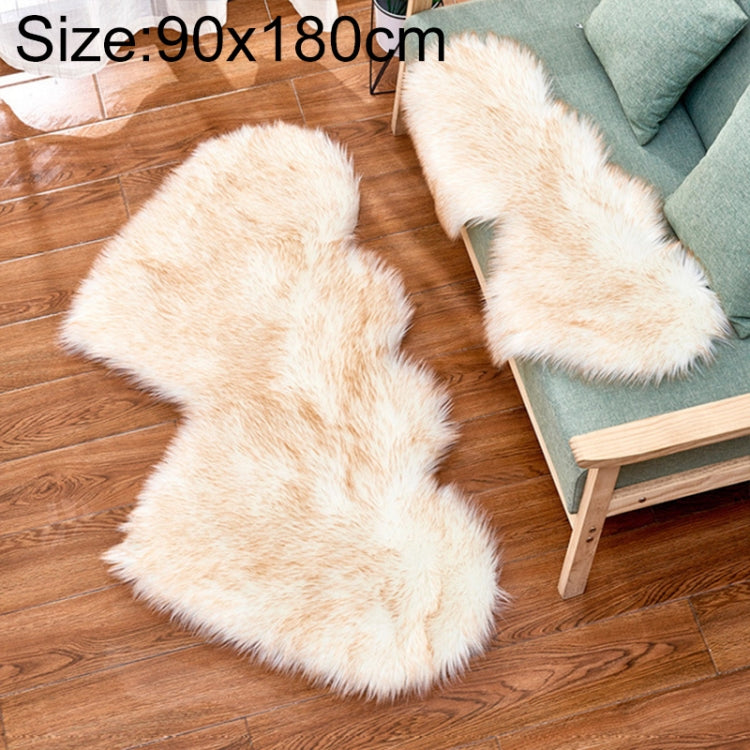 Thảm sofa lông cừu giả hình trái tim đôi sáng tạo, thảm đệm phòng ngủ phòng khách lông mềm, 90x180cm