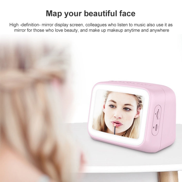 Loa Bluetooth Gương LED HD Mini BT-511, Hỗ Trợ Thẻ TF 32GB & AUX 3.5mm & Báo Thức Kép & Nhiệt Độ Thực & Gọi Rảnh Tay, Trắng, Hồng, Đen, Đỏ