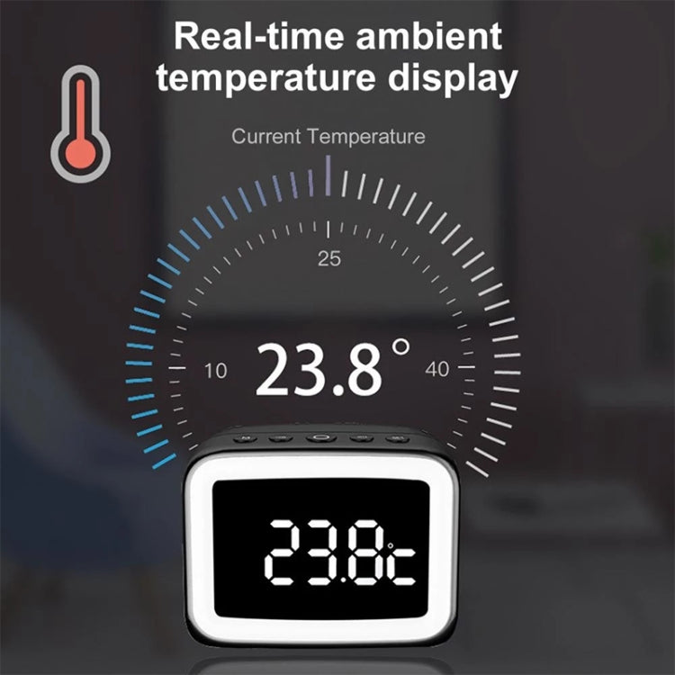 Loa Bluetooth Gương LED HD Mini BT-511, Hỗ Trợ Thẻ TF 32GB & AUX 3.5mm & Báo Thức Kép & Nhiệt Độ Thực & Gọi Rảnh Tay, Trắng, Hồng, Đen, Đỏ