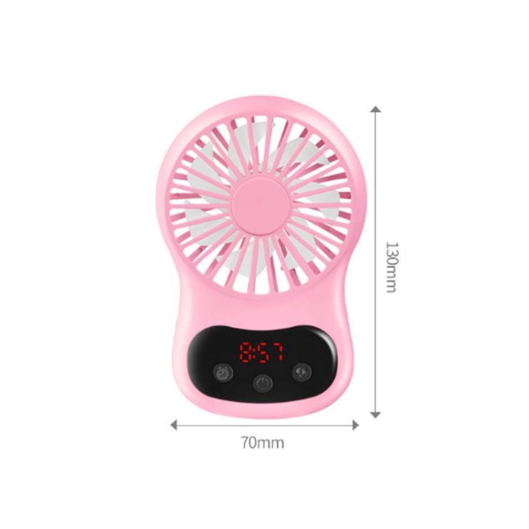 Quạt mini để bàn sáng tạo đa năng có đồng hồ USB, màu trắng, hồng, xanh dương