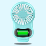 Quạt mini để bàn sáng tạo đa năng có đồng hồ USB, màu trắng, hồng, xanh dương