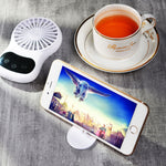 Quạt mini để bàn sáng tạo đa năng có đồng hồ USB, màu trắng, hồng, xanh dương