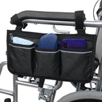 Túi đựng đồ bên hông tay vịn xe lăn hỗ trợ đi bộ, túi treo trong xe, màu tím, đen, nâu, đỏ rượu vang, xanh đậm
