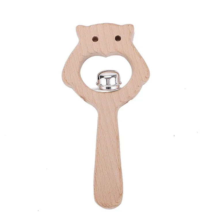 Đồ chơi gỗ lắc tay xếp hình giáo dục sớm cho bé, chuông gấu, hạt lớn gấu, hạt nhỏ gấu, hạt đơn gấu, chuông cú