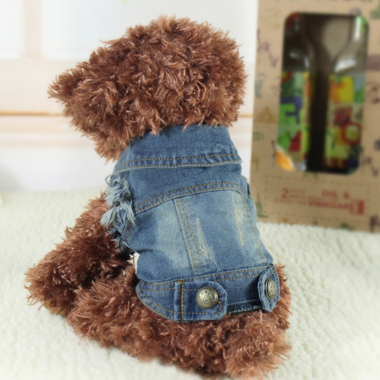 Áo vest denim cá tính cổ điển Quần áo chó thú cưng Áo khoác thú cưng, L, XL, XS, M