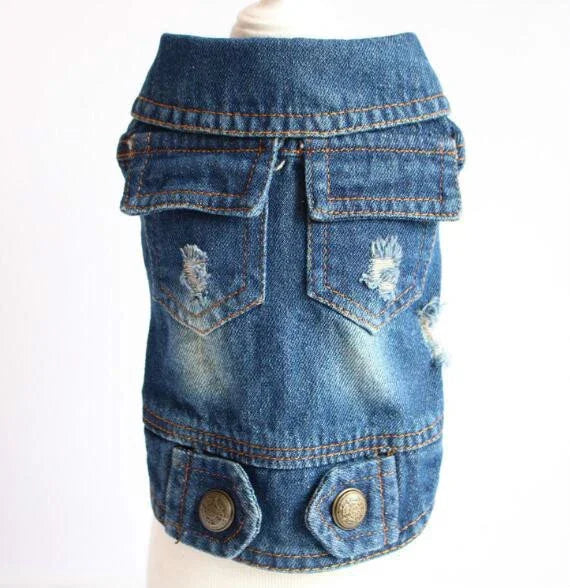 Áo vest denim cá tính cổ điển Quần áo chó thú cưng Áo khoác thú cưng, L, XL, XS, M