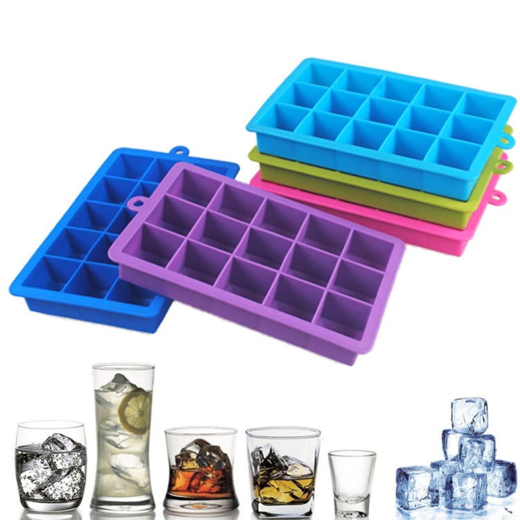 Khuôn làm đá viên lớn 15 ô hình vuông, khay làm đá silicone, làm kem trái cây