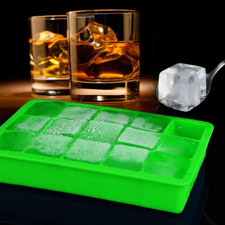 Khuôn làm đá viên lớn 15 ô hình vuông, khay làm đá silicone, làm kem trái cây