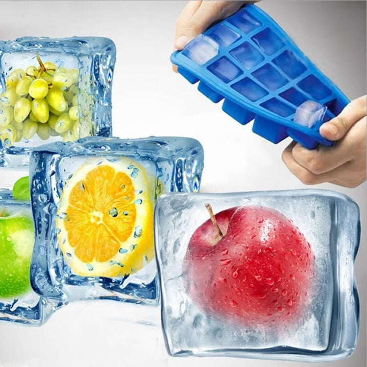 Khuôn làm đá viên lớn 15 ô hình vuông, khay làm đá silicone, làm kem trái cây