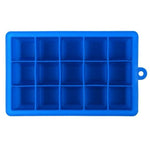 Khuôn làm đá viên lớn 15 ô hình vuông, khay làm đá silicone, làm kem trái cây
