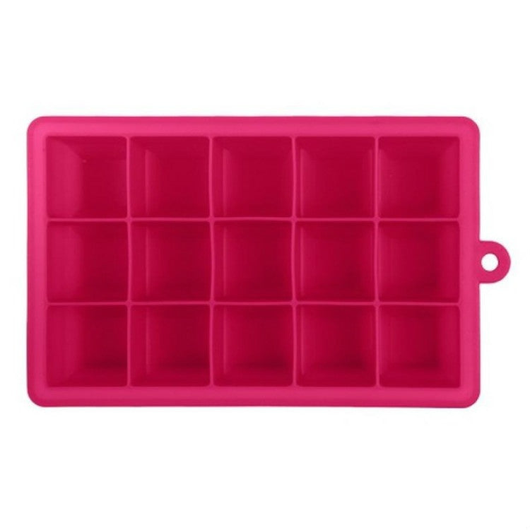 Khuôn làm đá viên lớn 15 ô hình vuông, khay làm đá silicone, làm kem trái cây