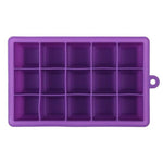 Khuôn làm đá viên lớn 15 ô hình vuông, khay làm đá silicone, làm kem trái cây