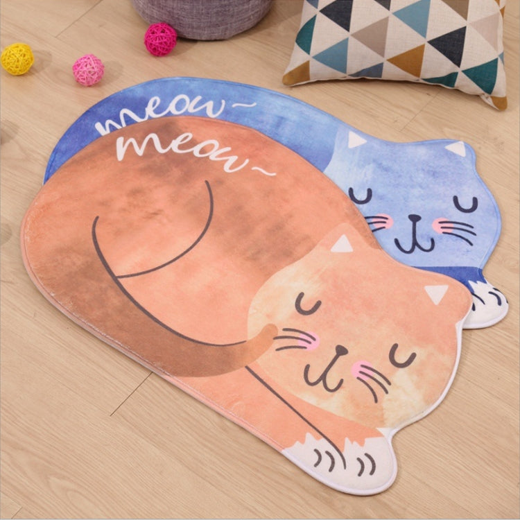 Thảm chùi chân hình mèo ngủ hoạt hình, thảm nhà tắm, thảm chống trượt nhà vệ sinh, kích thước 40x60cm, 60x90cm