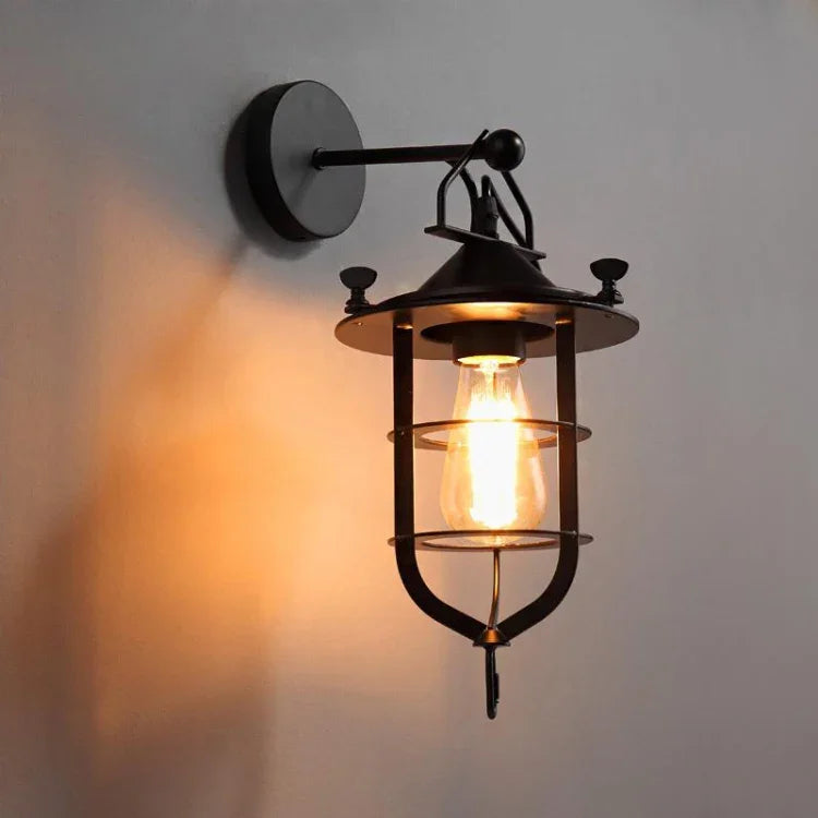 Đèn tường sắt cổ điển sáng tạo cho nhà hàng, ban công, hành lang, đầu giường, không bóng đèn