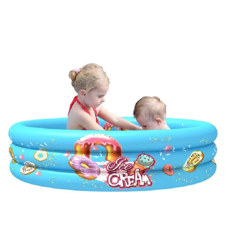 Bể bơi bơm hơi hình tròn ba vòng cho trẻ em trong nhà và ngoài trời, 90 x 30cm, 110 x 30cm