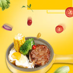 Chảo chiên mini đa năng chống dính, nồi hấp, nồi luộc trứng, chảo chiên đơn màu vàng + xẻng gỗ, chảo chiên đơn màu hồng + xẻng gỗ, chảo chiên đơn màu xanh + xẻng gỗ, gói một lớp màu vàng + xẻng gỗ