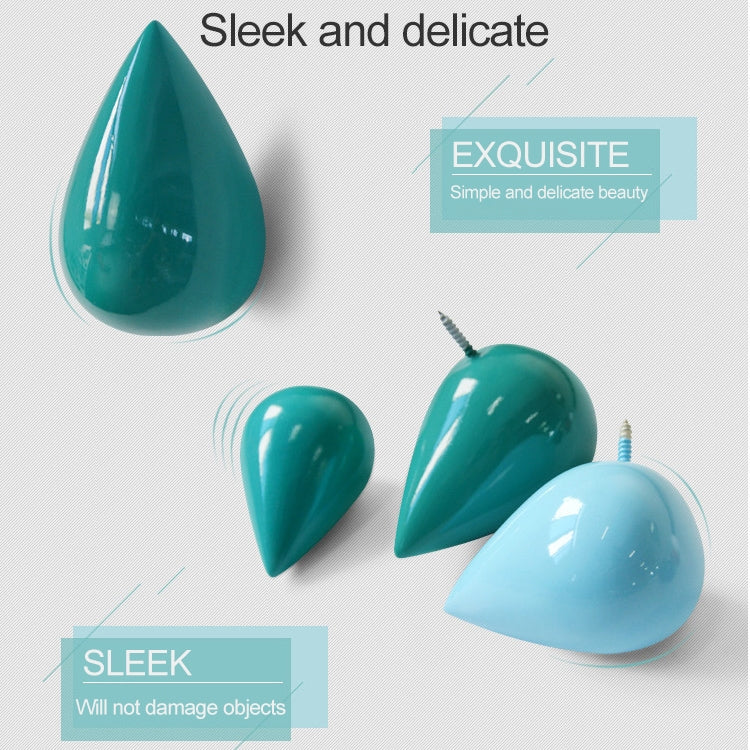Móc Treo Tường Hình Giọt Nước Sáng Tạo Trang Trí Nhà Cửa, Móc Đơn Bằng Nhựa Resin 3D, Kích Thước Lớn, Kích Thước Nhỏ