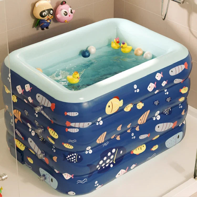 Bể bơi bơm hơi PVC lớn ngoài trời cho trẻ em và gia đình, 1.2m bốn lớp, 1.4m bốn lớp, 1.8m bốn lớp