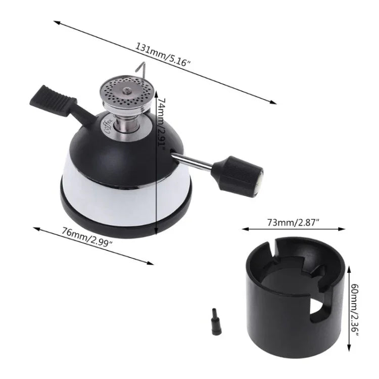 Bếp gas mini với đầu lửa gốm, máy hâm cà phê, bếp cà phê bình siphon, Bếp gas mini