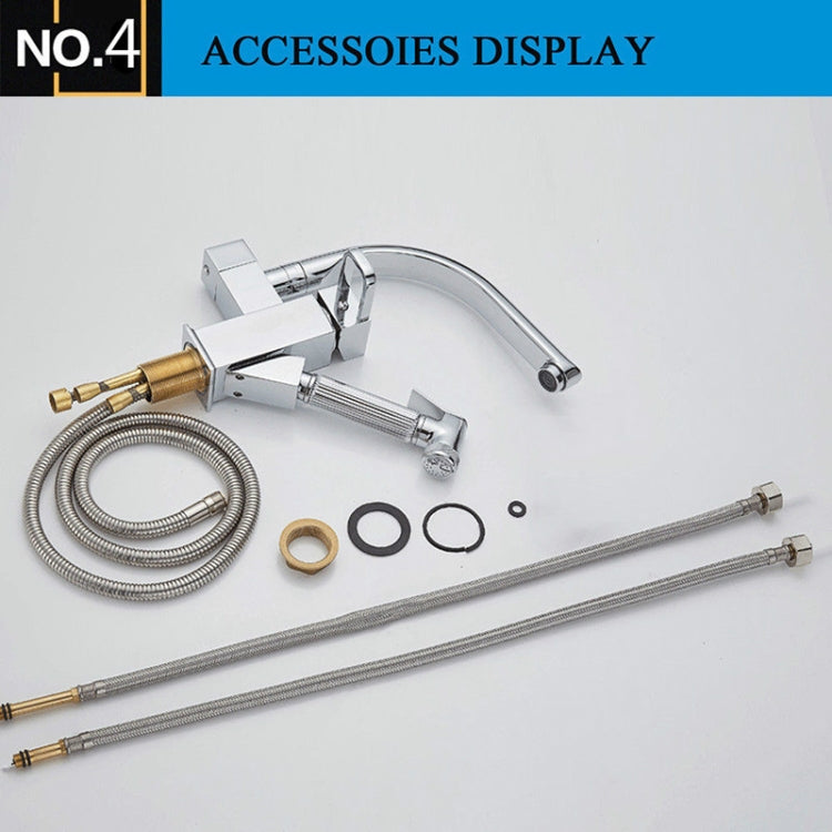 Vòi trộn nước bếp, tay cầm đơn, hai vòi xoay, nước nóng lạnh, vòi rửa kéo ra, vòi phun, loại thấp