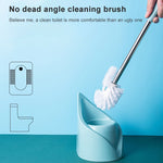 Bàn chải vệ sinh nhà vệ sinh cán dài bằng thép không gỉ, đế hình tam giác