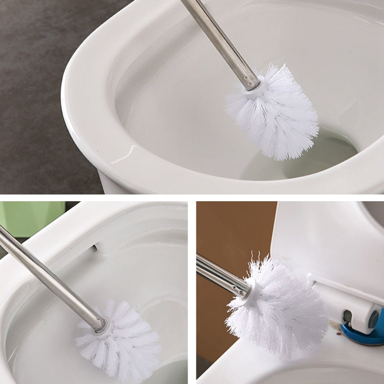 Bàn chải vệ sinh nhà vệ sinh cán dài bằng thép không gỉ, đế hình tam giác