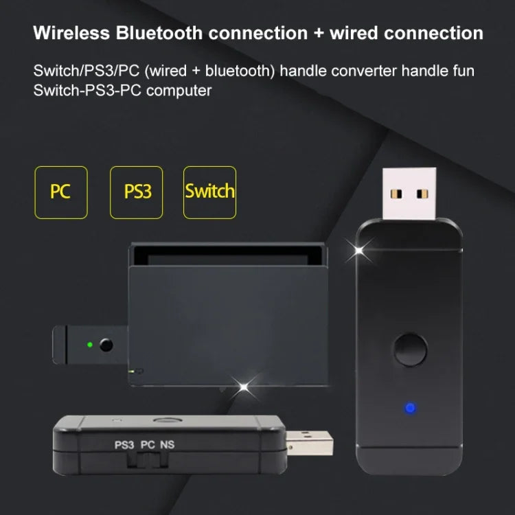 Bộ Chuyển Đổi Tay Cầm Bluetooth Không Dây JYS-130 cho PS3 / Switch / PC, Dành cho PS3 / Switch / PC