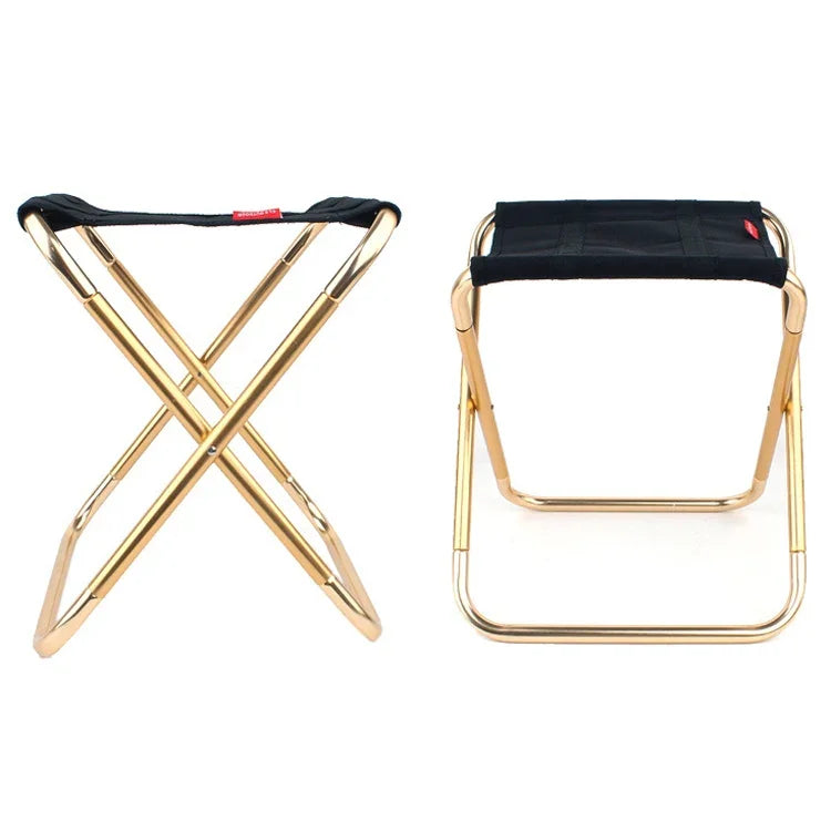 Ghế Gấp Di Động Hợp Kim Nhôm 7075 CLS Lớn Dùng Ngoài Trời BBQ Câu Cá, Kích Thước: 30x25x31cm, CLS Lớn 7075 (Đen)