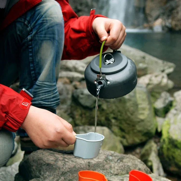 Ấm Trà Nhôm Leo Núi Dã Ngoại Ngoài Trời Di Động 0.8L, 0.8L
