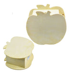 Heo Đựng Tiền Bằng Gỗ Tự Làm Cho Trẻ Em Hình Táo Vẽ Tay Dễ Thương, 10x5.6x9.5cm