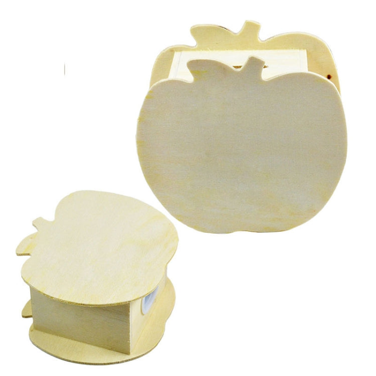 Heo Đựng Tiền Bằng Gỗ Tự Làm Cho Trẻ Em Hình Táo Vẽ Tay Dễ Thương, 10x5.6x9.5cm