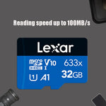 Thẻ nhớ điện thoại di động Lexar 633x 32GB tốc độ cao TF, thẻ nhớ ghi hình xe, 32GB
