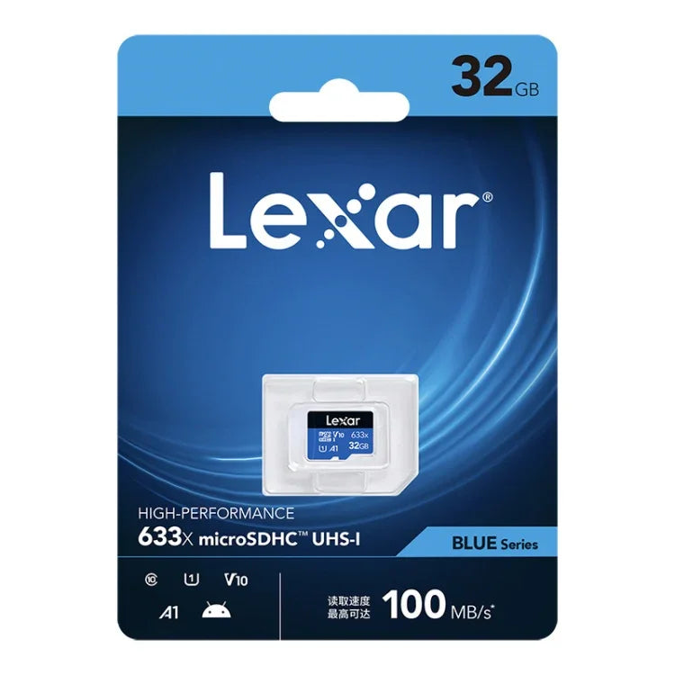 Thẻ nhớ điện thoại di động Lexar 633x 32GB tốc độ cao TF, thẻ nhớ ghi hình xe, 32GB