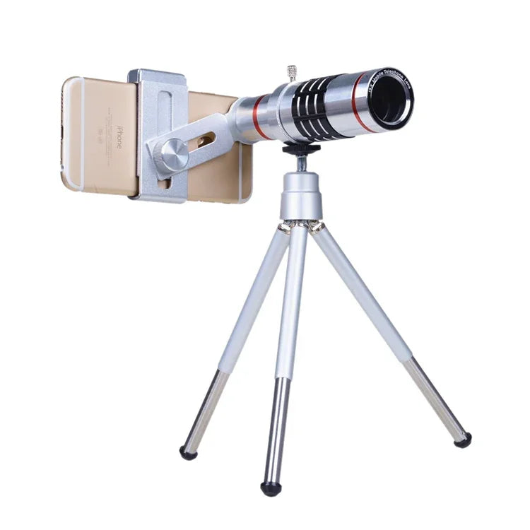 Ống kính telephoto phụ kiện kính thiên văn ngoài trời Bolanke cho điện thoại, kẹp kim loại đa năng, 12X, 18X
