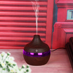 Máy lọc không khí tạo ẩm hình giọt nước 300ML USB vân gỗ, tạo ẩm im lặng, vân gỗ sâu