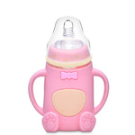 Bình sữa thủy tinh silicone cho bé chống rơi và chống đầy hơi