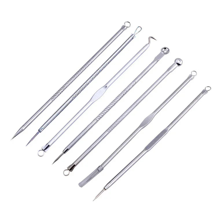 Bộ 7 Món Kim Nặn Mụn Thép Không Gỉ Kim Nặn Mụn