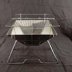 Vỉ nướng than có thể nâng lên, bếp nướng gấp bằng thép không gỉ cho cắm trại, 31x31x21cm