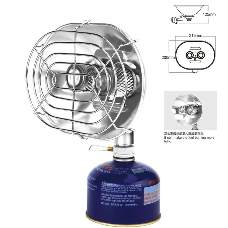 Bếp gas đôi BRS-H22 cho cắm trại ngoài trời, bếp sưởi câu cá, lò nướng không có bình gas