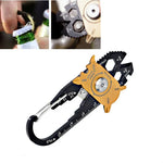 Bộ dụng cụ đa năng 20 trong 1 bằng thép không gỉ gồm cờ lê, tua vít, thước đo sáng tạo, dụng cụ sinh tồn ngoài trời