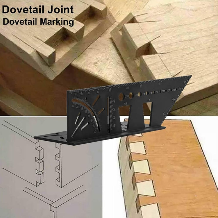 3D Woodworking Stop Gauge Aluminum Alloy Multi-function Angle Ruler, 3D Angle Ruler